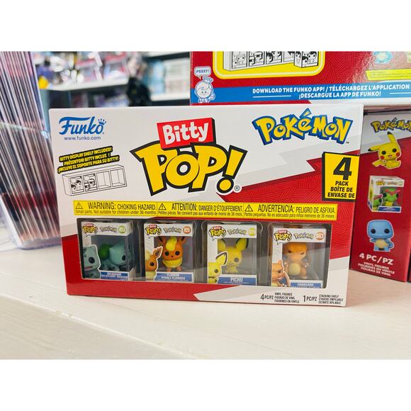 Funko Bitty POP Pokemon 4pk Flareon Bulbasaur Charizard Pichu - Picture 2 of 3